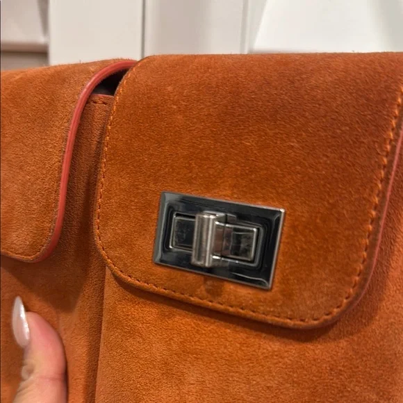 BY FAR Orange Suede Billy Shoulder Bag - Picture 3 of 9